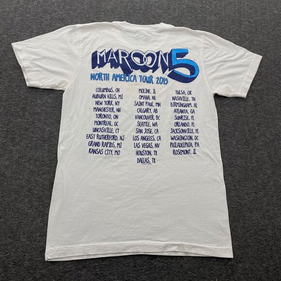 Maroon 5‎ T Shirt Tour Dates Band Concert 2013 Double Sided Mens Small USA Made - Picture 5 of 10